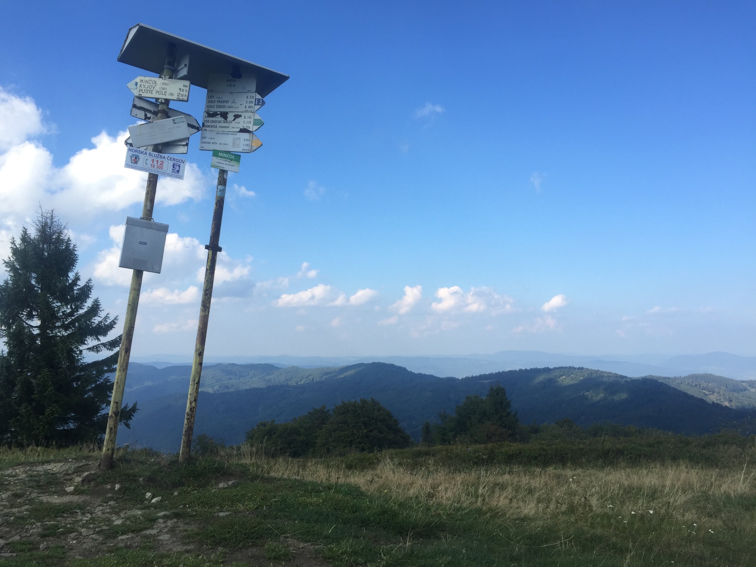 Signs in the hills.
