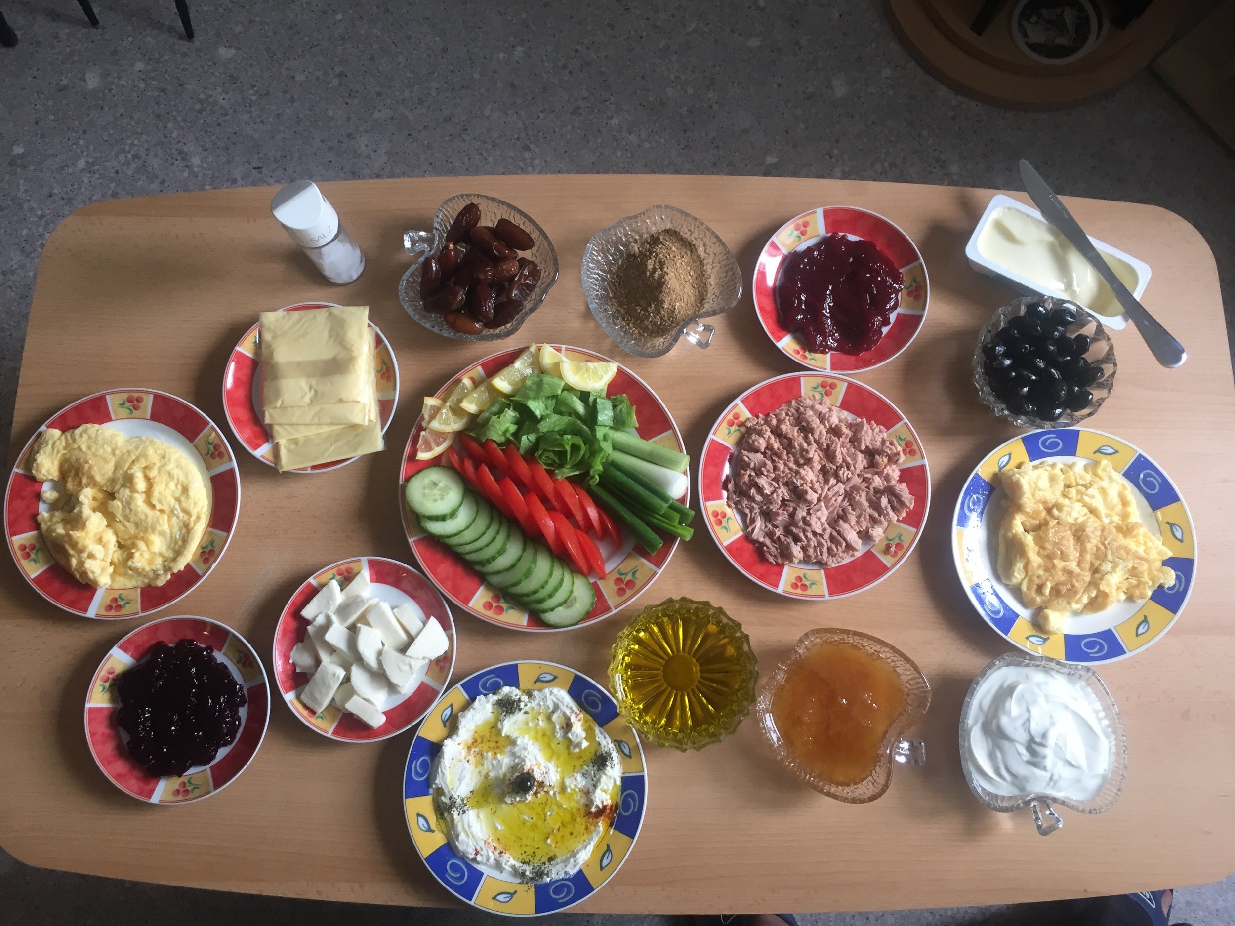 An amazing Syrian style breakfast.