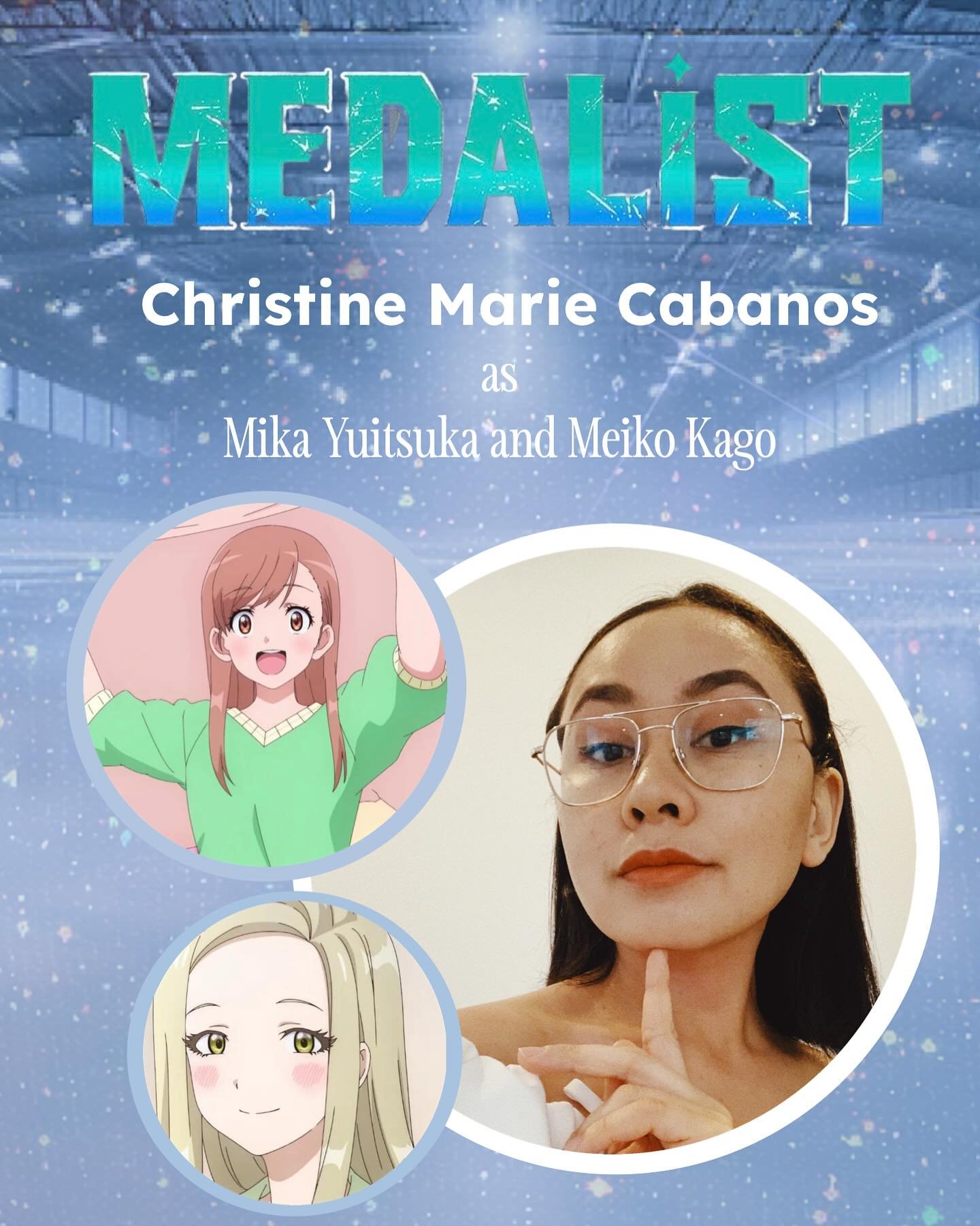 *NEW ROLE ANNOUNCEMENT*
You can hear me as the voices of Mika Yuitsuka and Meiko Kago in the english dub of Medalist!

If you&rsquo;re looking for a feel good, funny, heartwarming show, look no further! I had so much fun working on this! It&rsquo;s n
