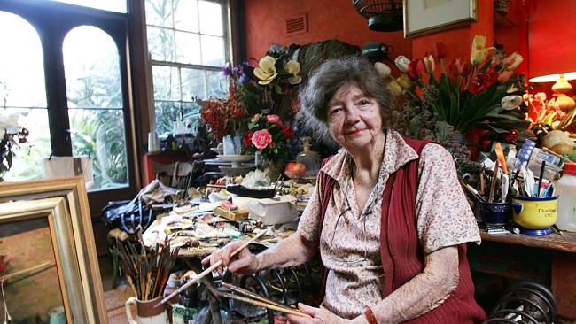 Margaret Olley in her studio in Paddington.