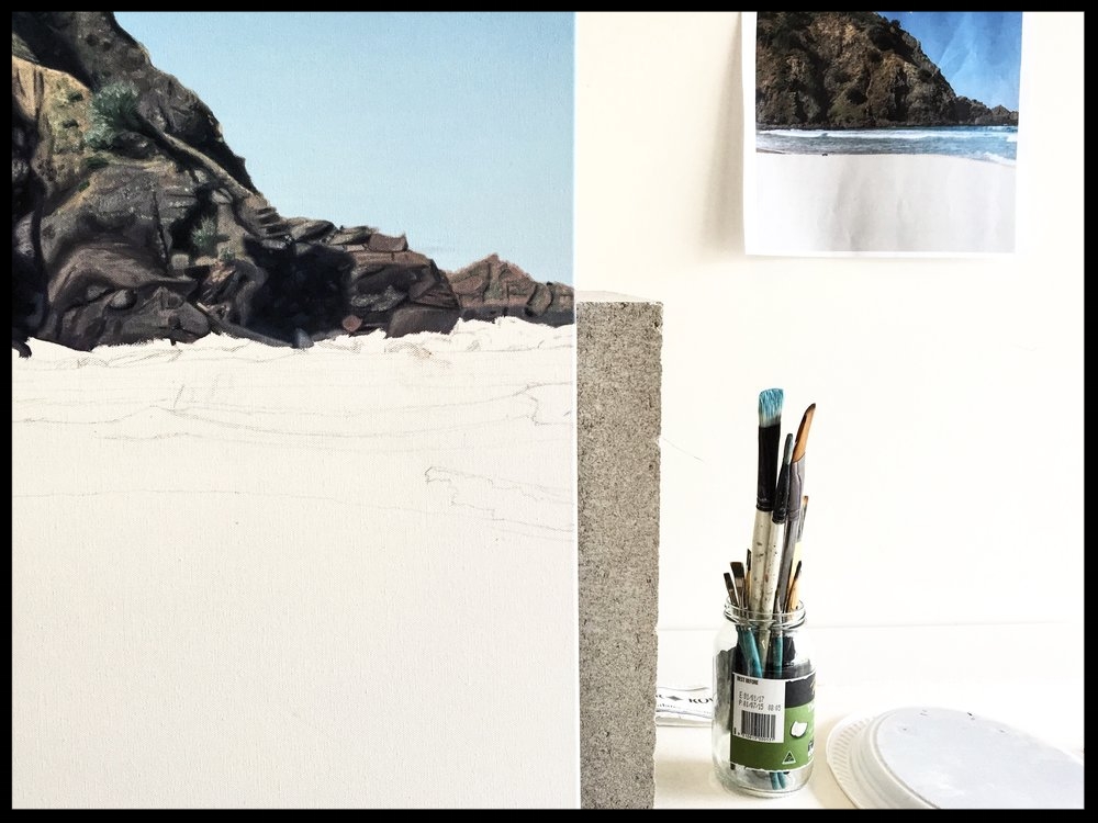 "Tallows, Byron Bay", in progress.