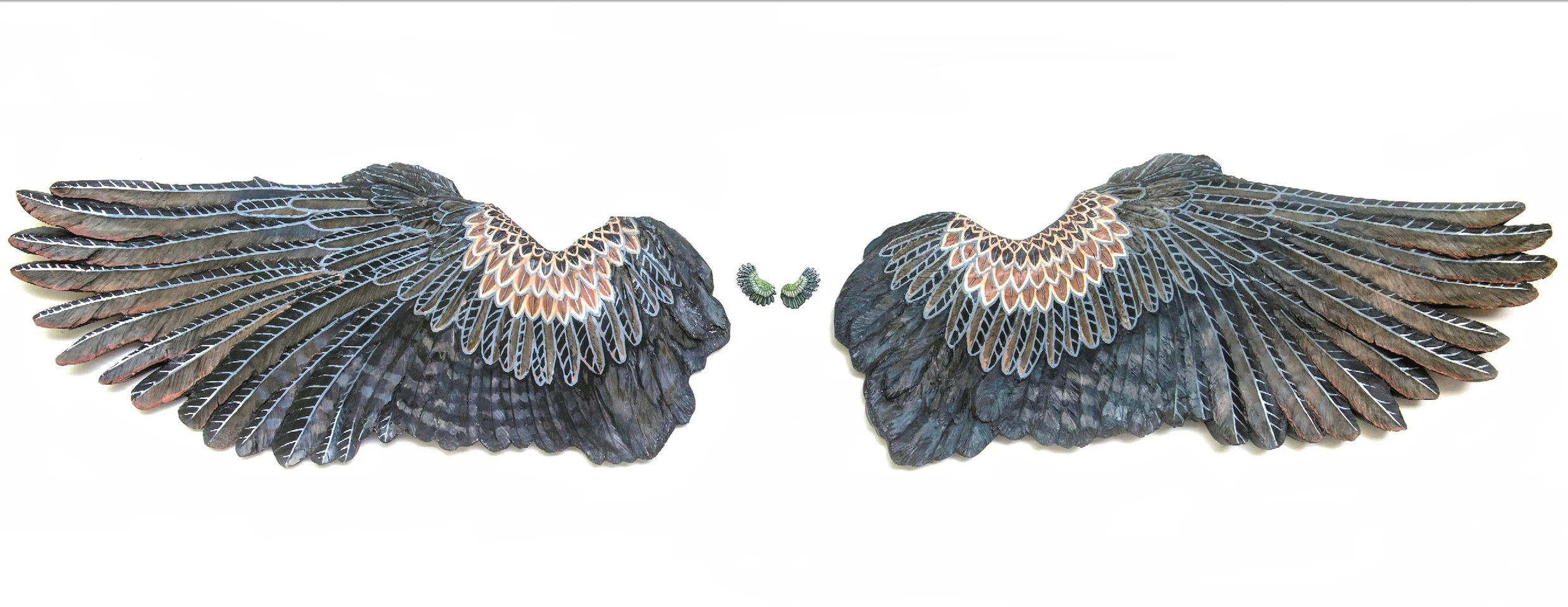 Opposing Gravity , foam, epoxy polymer clay, acrylic paint, 55 x 260 x 12cm