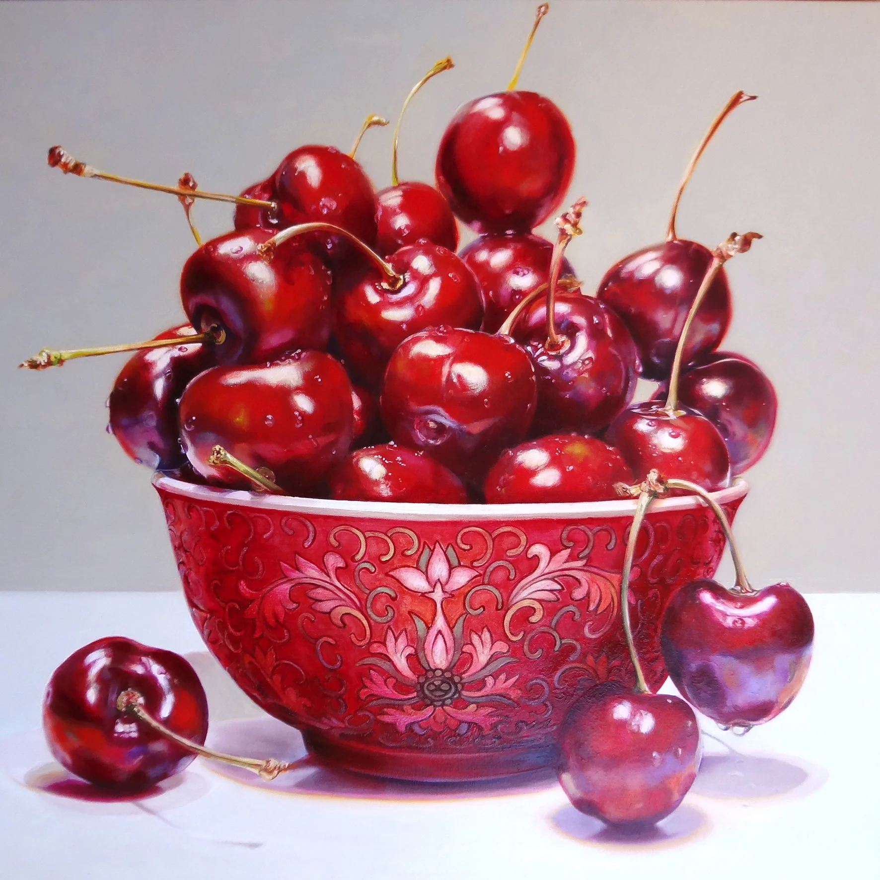 Cherry Amour , 2014, 91 x 91 cm, oil on canvas