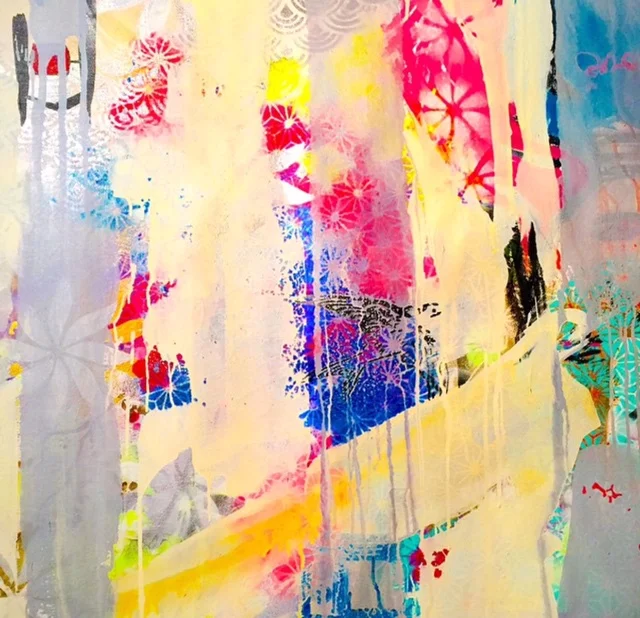 Yellow & Silver Abstract