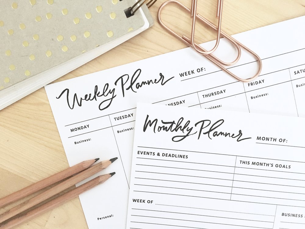 Free Printable Weekly Monthly Planners Rebekah Disch Design