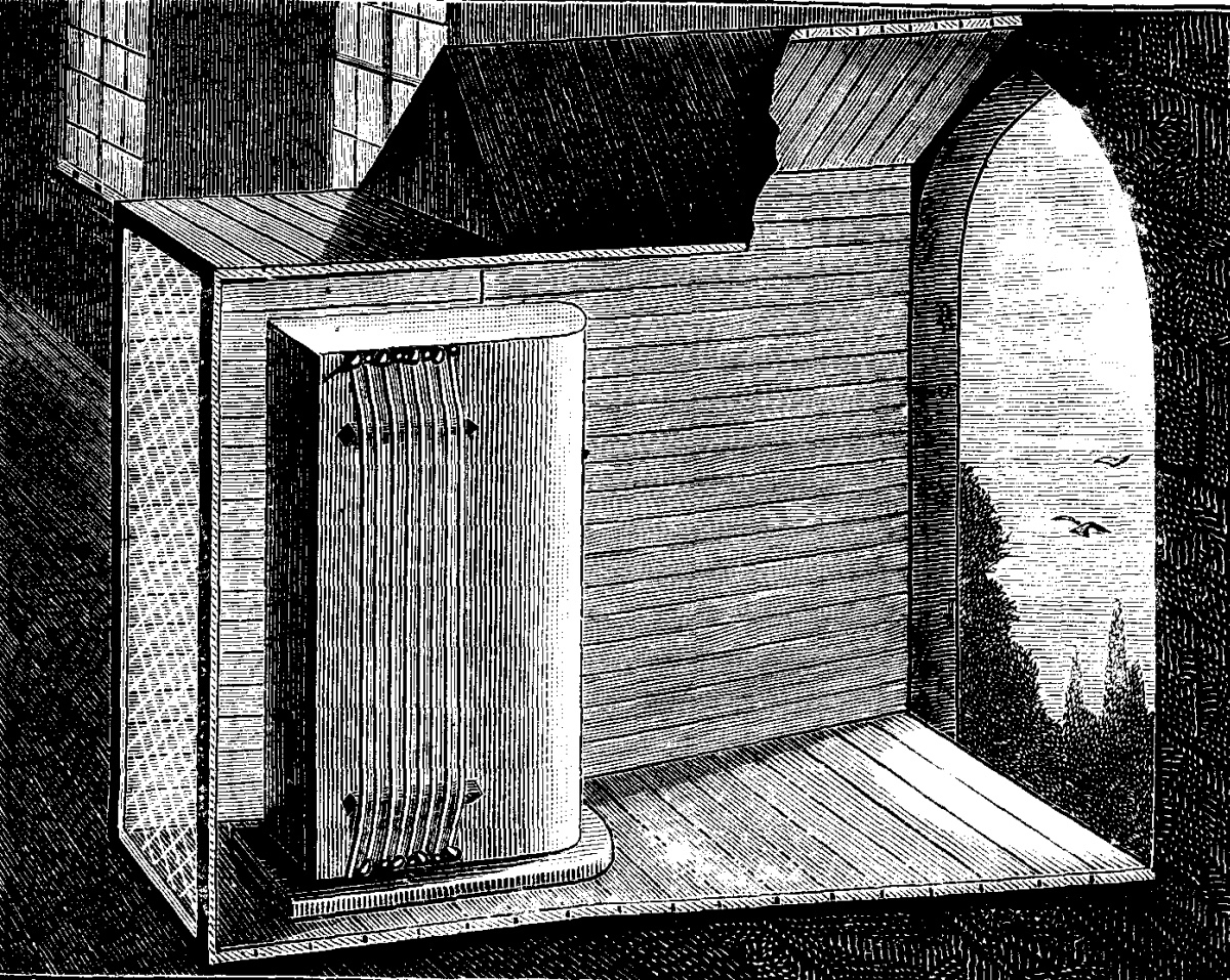 Massive version of an Aeolian Harp from the castle of Baden-Baden