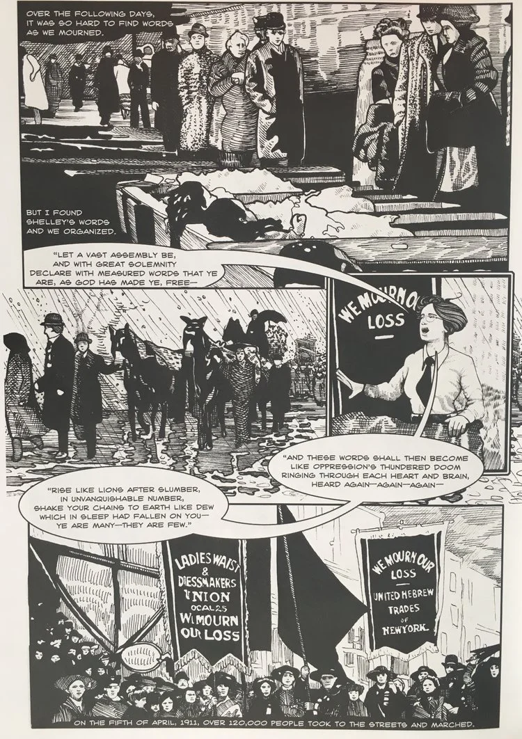Detail from Michael Demson's Masks of Anarchy.