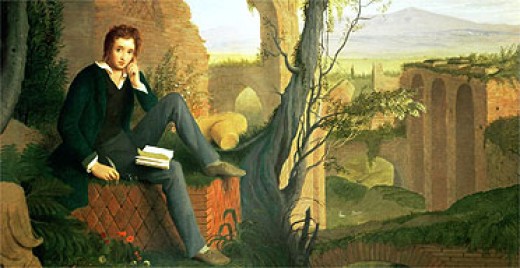 Look closely. This is a portrait completed after his death - it was not painted from life. He is pictured almost as a child. This is the "catstrated" Shelley of which Engels spoke.
