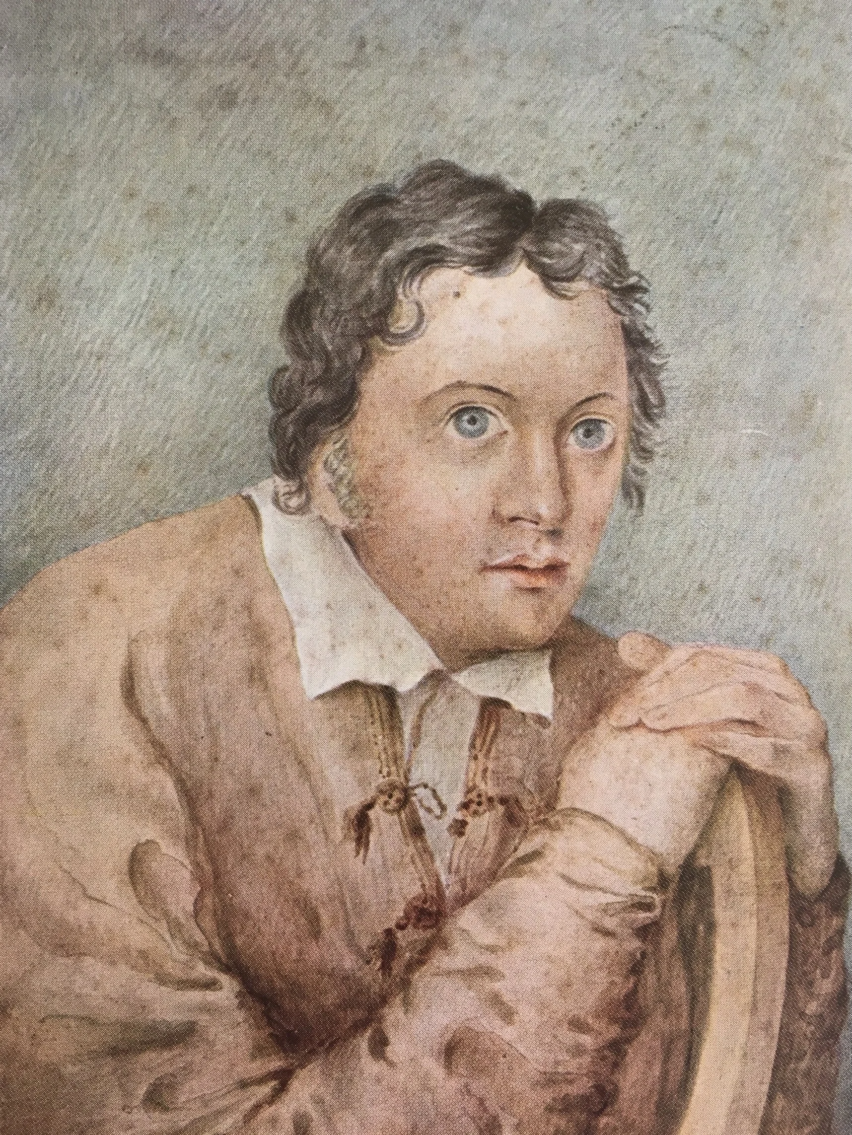 A drawing of Shelley by Edward Williams. Some think it unflattering, but it is thought by many to be the most true to life image of Shelley in existence. It has none of the child-like qualities of the other paintings.
