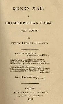 From the 1813 edition published by Shelley himself. Foot no doubt has a beautifully bound copy from a later time.
