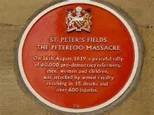 Commemoration to the 1819 Peterloo Massacre in Manchester.