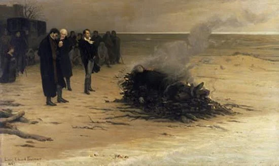 Louis Édouard Fournier, The Funeral of Shelley (1889)