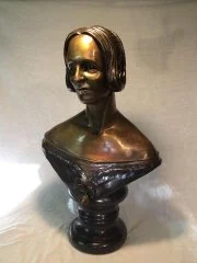 Bryan Moore's bust of Mary Shelley.