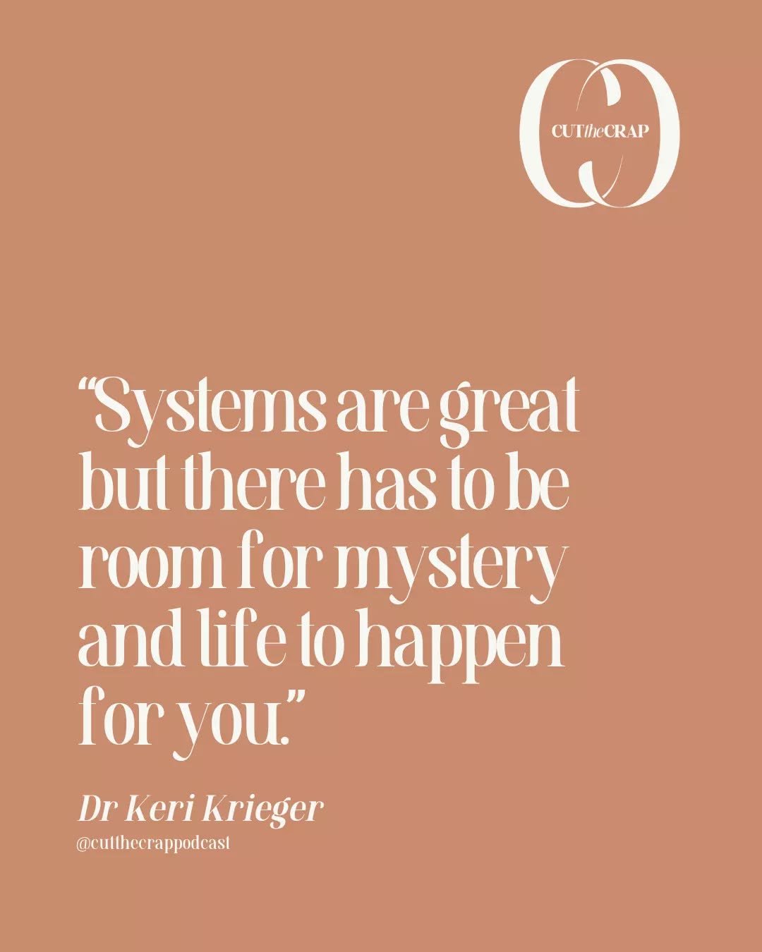 &ldquo;Systems are great &mdash; but there has to be room for mystery and life to happen for you.&rdquo;

We&rsquo;re so conditioned to do more, plan harder, control every detail &mdash; especially as women juggling it all. But what if life&rsquo;s m