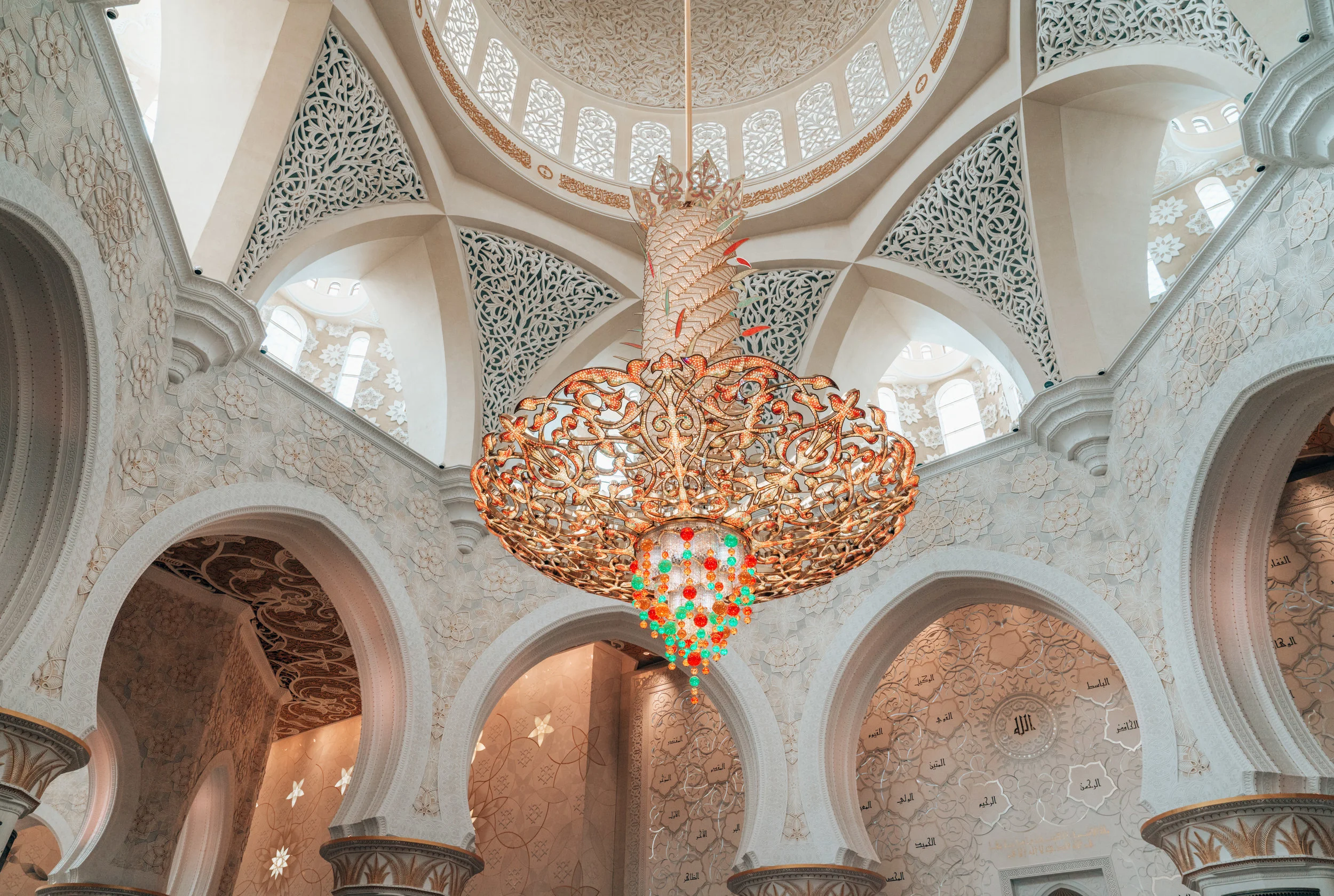 The largest chandelier, weighing 12 tons and consisting of 20 million Swarovski crystals.