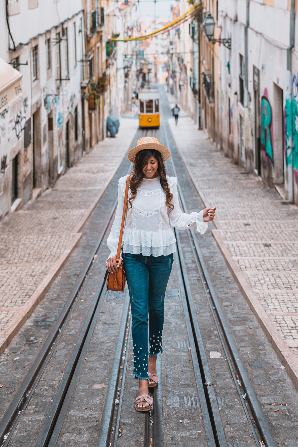 Tram 28 in Lisbon Portugal