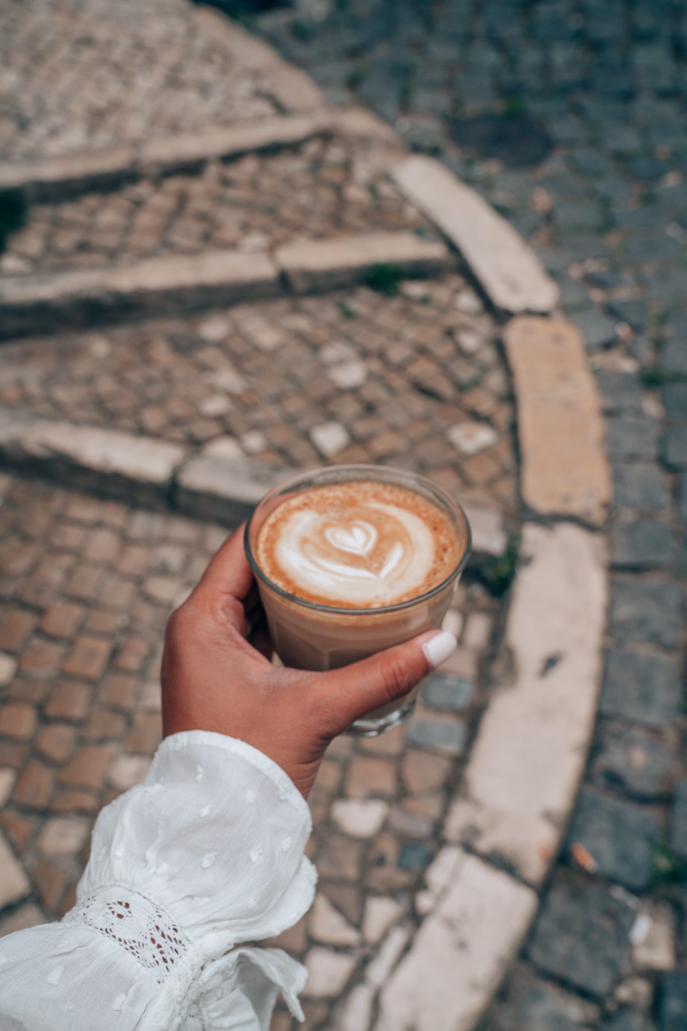 Coffee Art on the Streets of Lisbon, Portugal