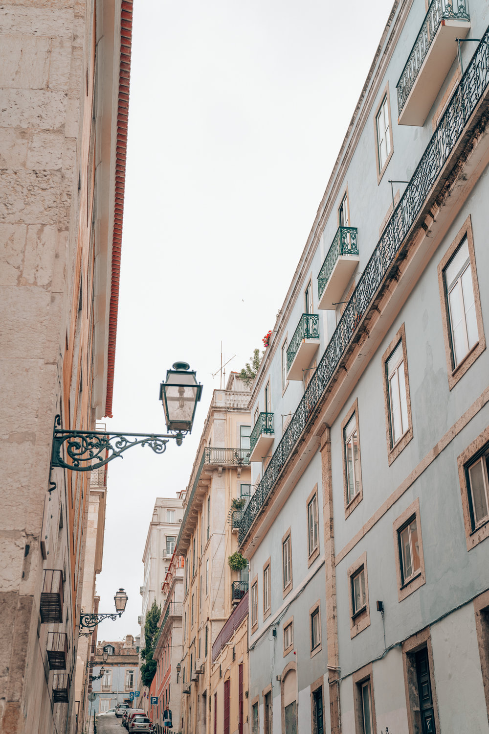 A Quaint Street in Alfama in Lisbon, Portugal