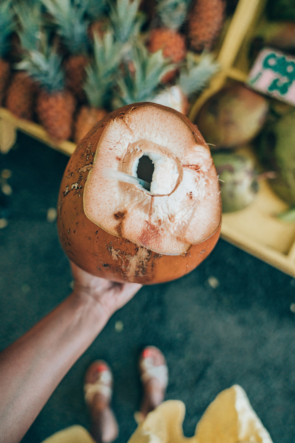 Fresh Coconut Water on the Road to Hana