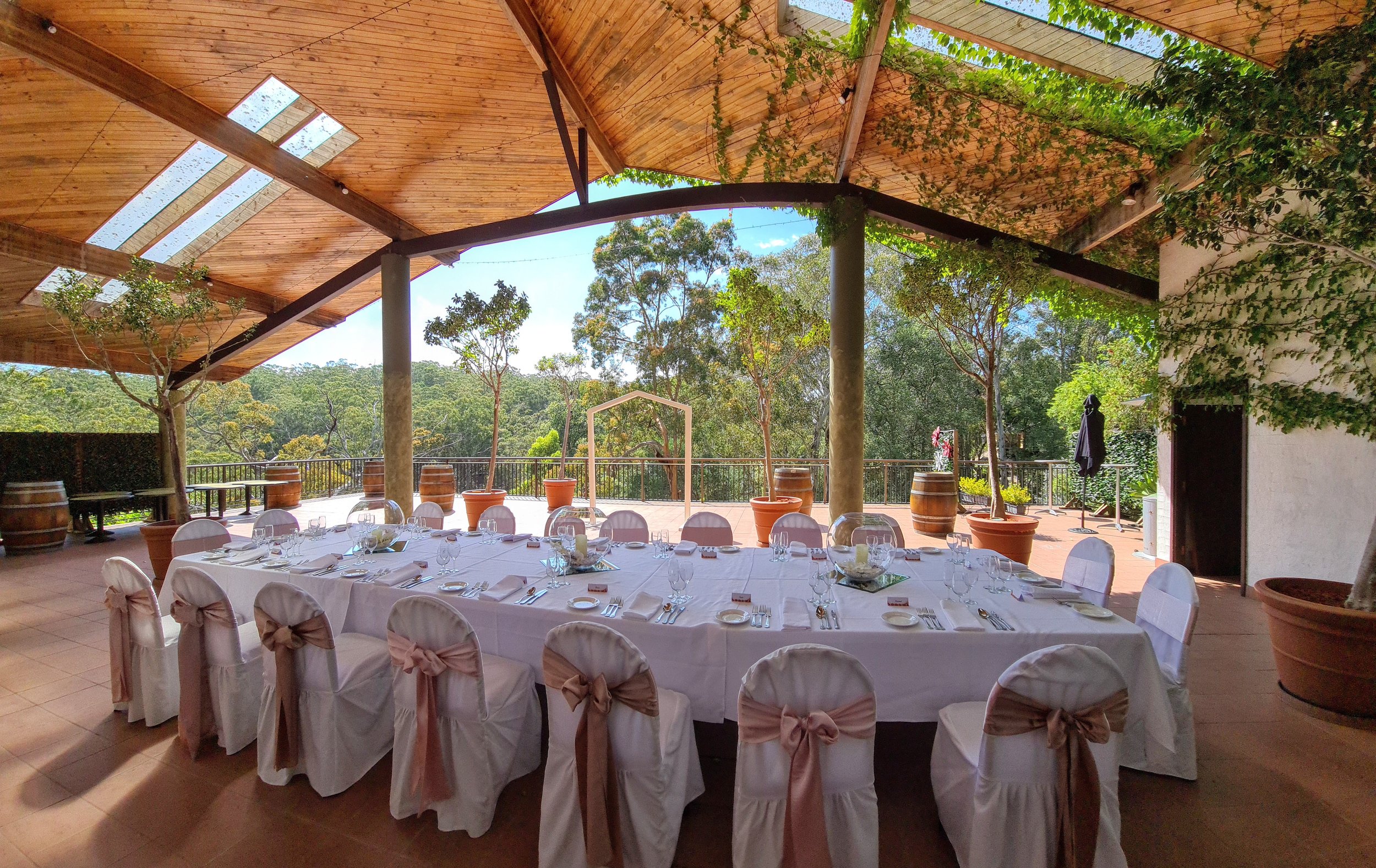 Intimate elopement balcony reception