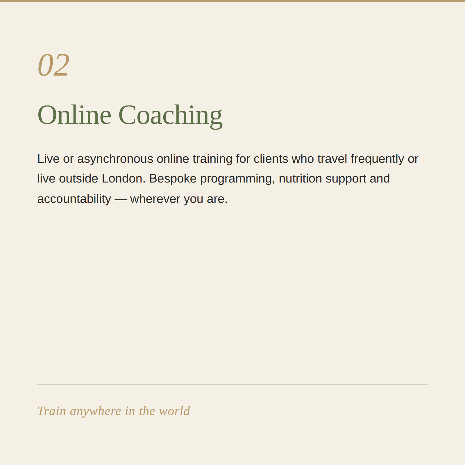 Online personal trainer