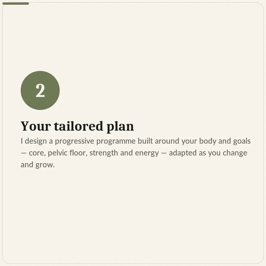 Step 2 — your tailored pre and postnatal training plan