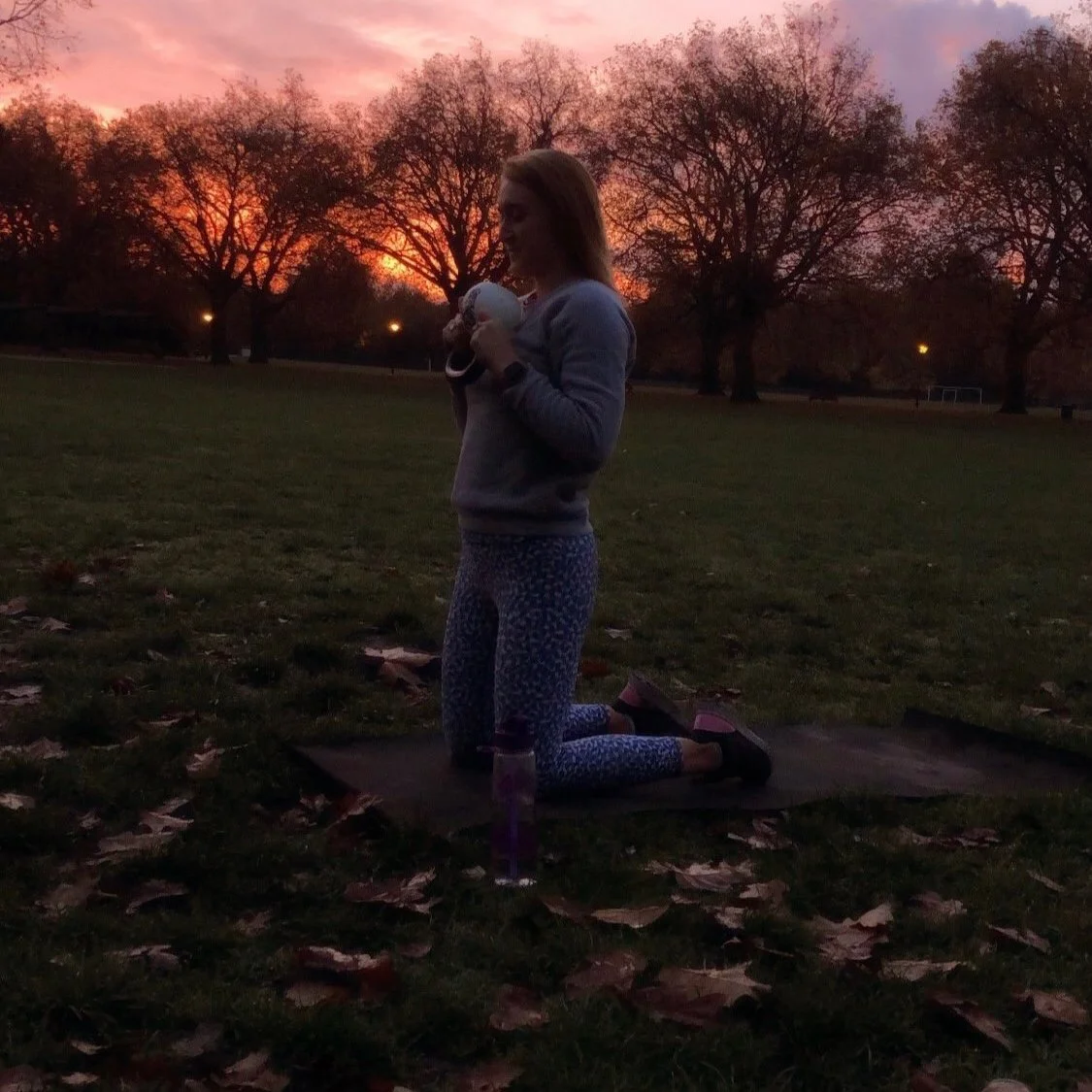 Early morning kettlebell personal training session in Battersea Park, SW11 London