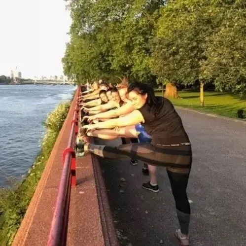Outdoor bootcamp training session in Battersea Park with personal trainer Zara Smalley
