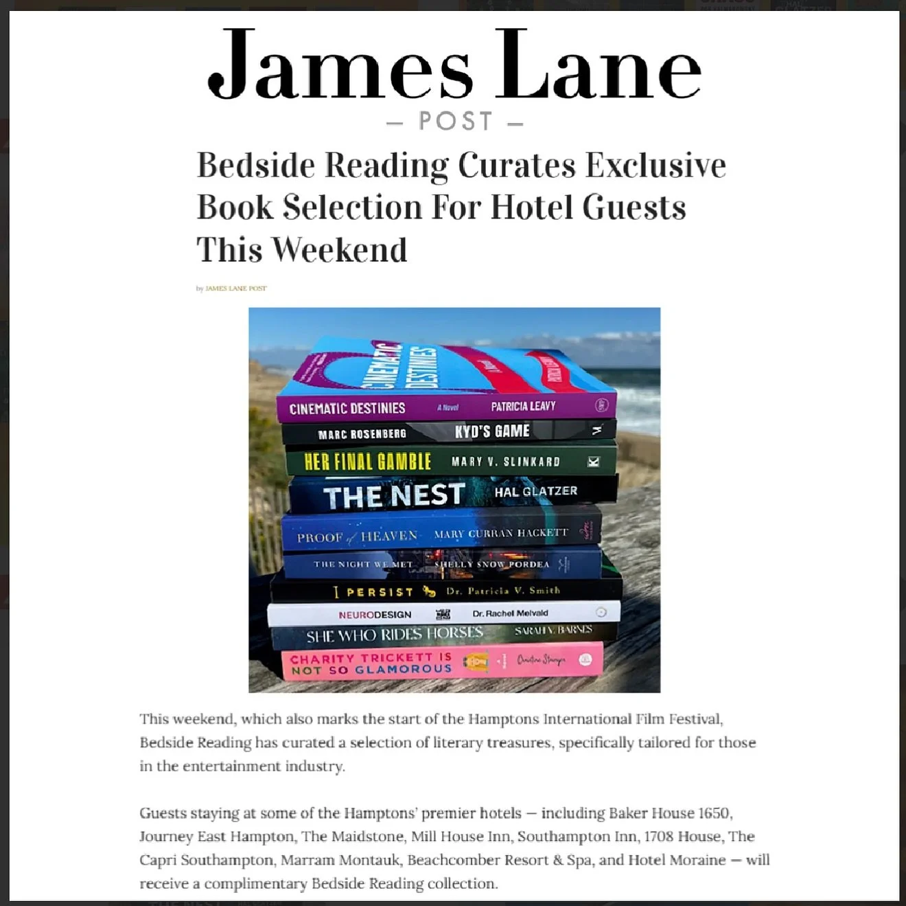 This past weekend, kicked off the start of the #HamptonsInternationalFilmFestival, I am so honored @BedsideReading has curated a selection of literary treasures, specifically tailored for those in the entertainment industry.
Guests staying at some of