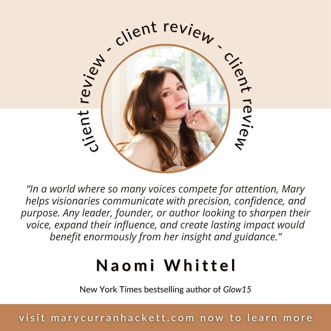 I&rsquo;m incredibly grateful to know and work with thoughtful leaders like Naomi Whittel, Founder, Inventor, CEO, BIO-Optimizer and  New York Times bestselling author of Glow15.

I love helping leaders turn big ideas into messages that people can ac