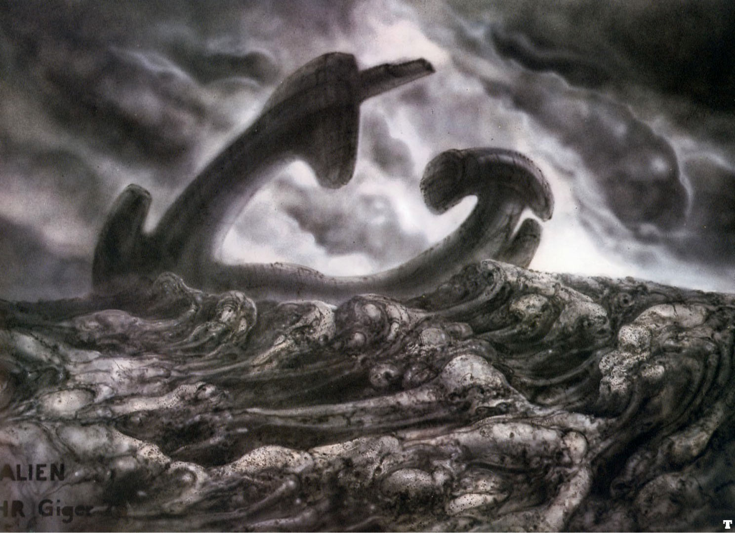 Truly Alien terrain, by H.R. Giger. 