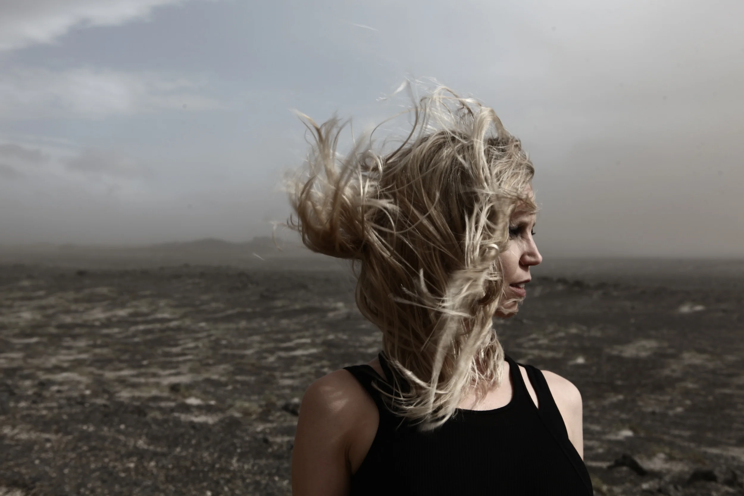 Gentle rock exfoliation (dress Rick Owens)