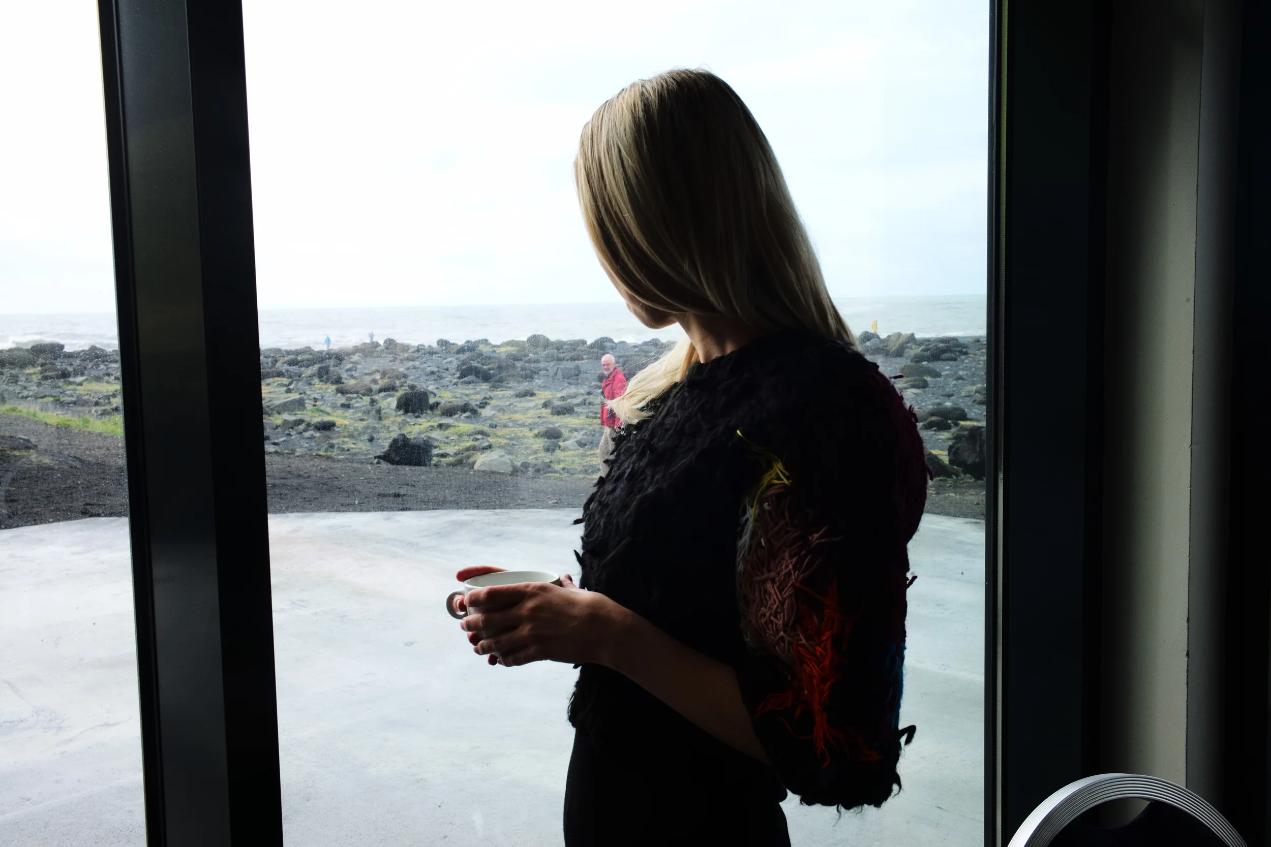 Grabbing some coffee before heading out (Top Anita Hirlekar, dress Rick Owens)