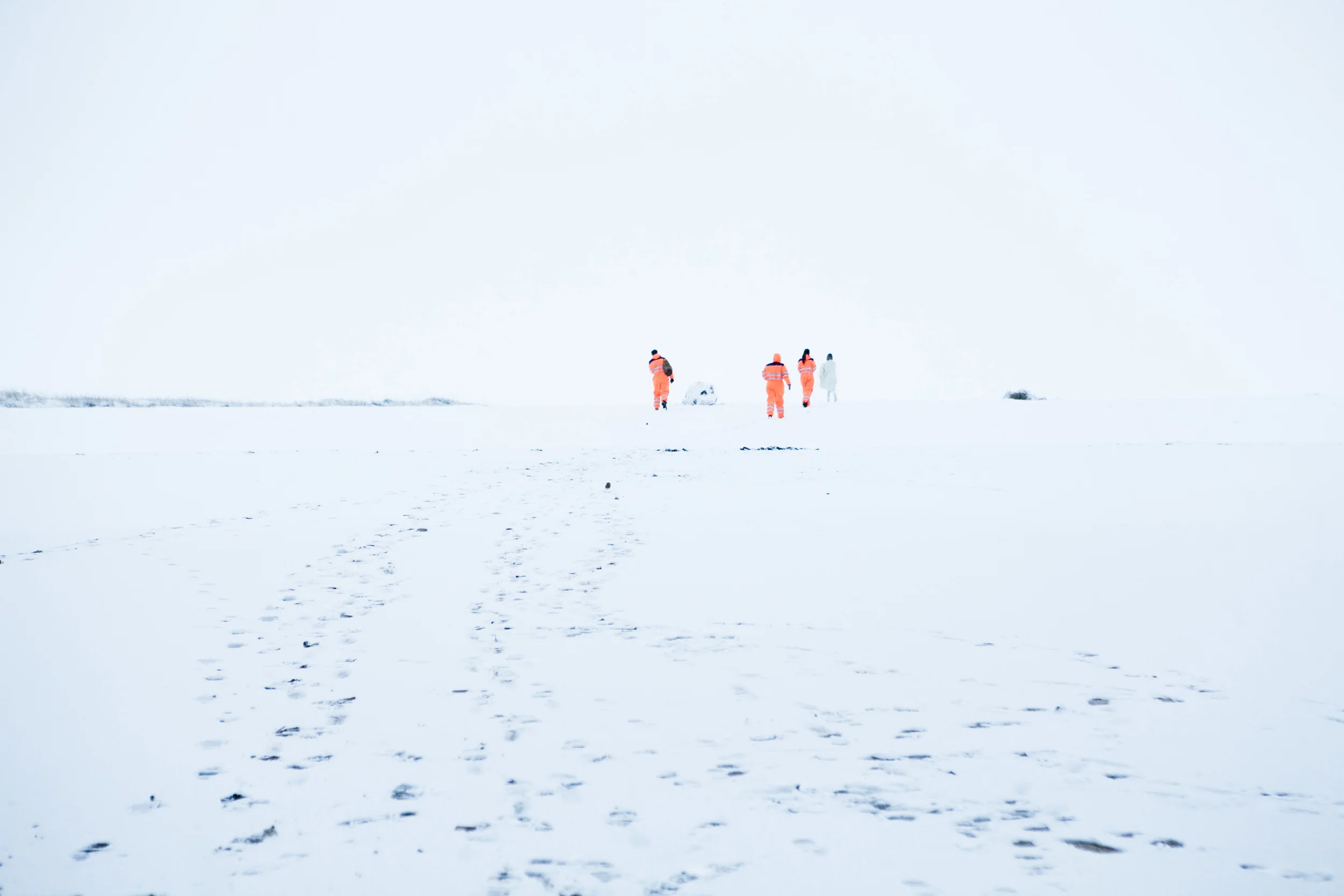 The orange suits kept following me