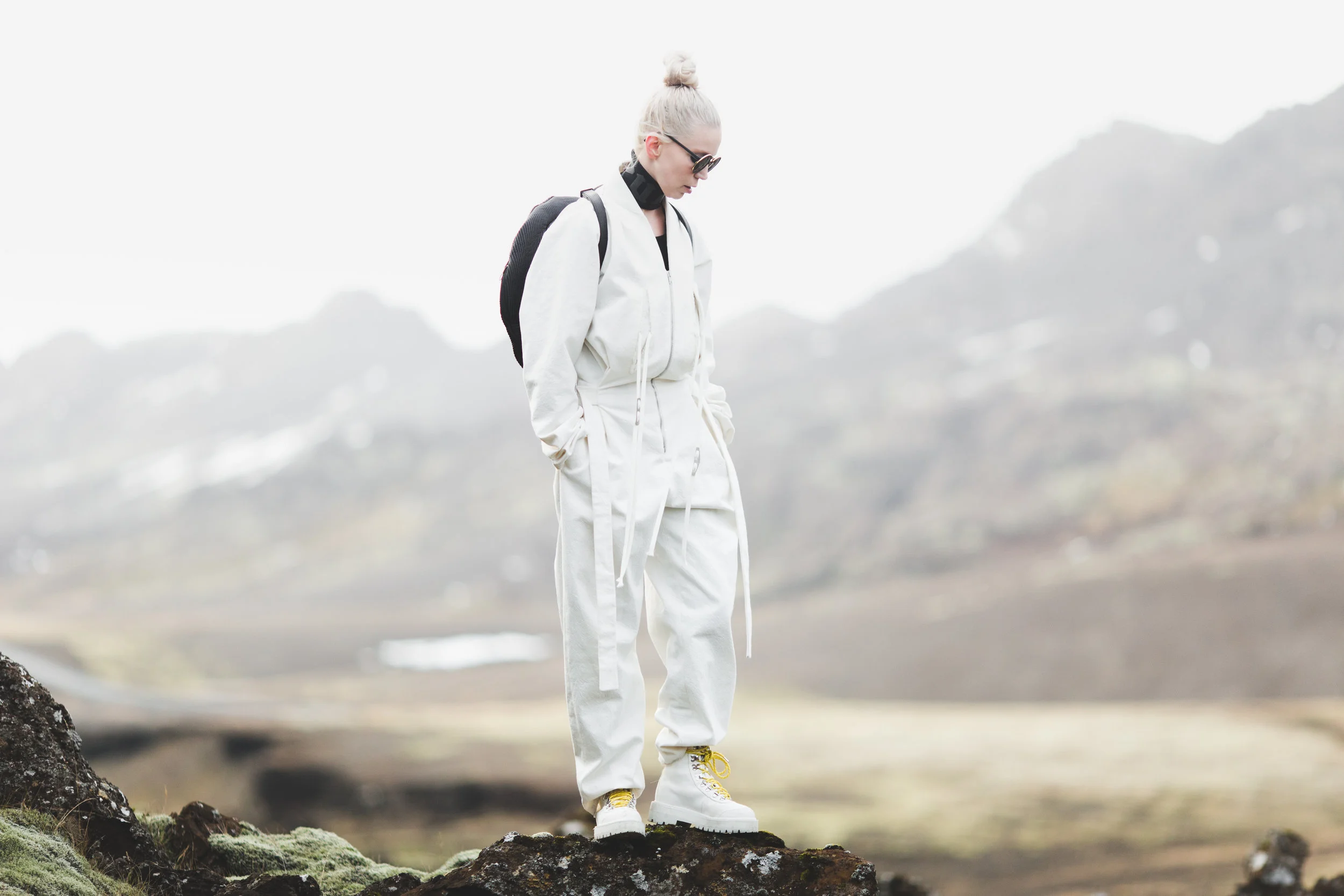 Backpack: côte&ciel | Sunglasses: Sunday Somewhere | Overall: Damir Doma | Boots: Off-White