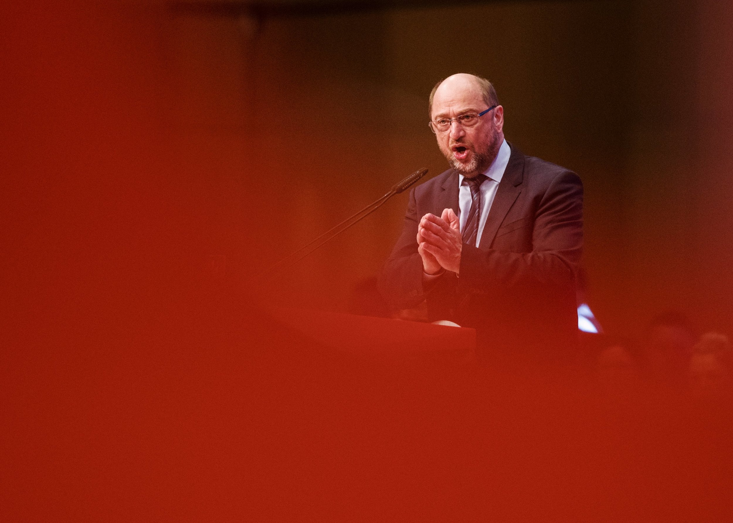  Martin Schulz redet auf dem Außerordentlichen Bundesparteitag der SPD. 