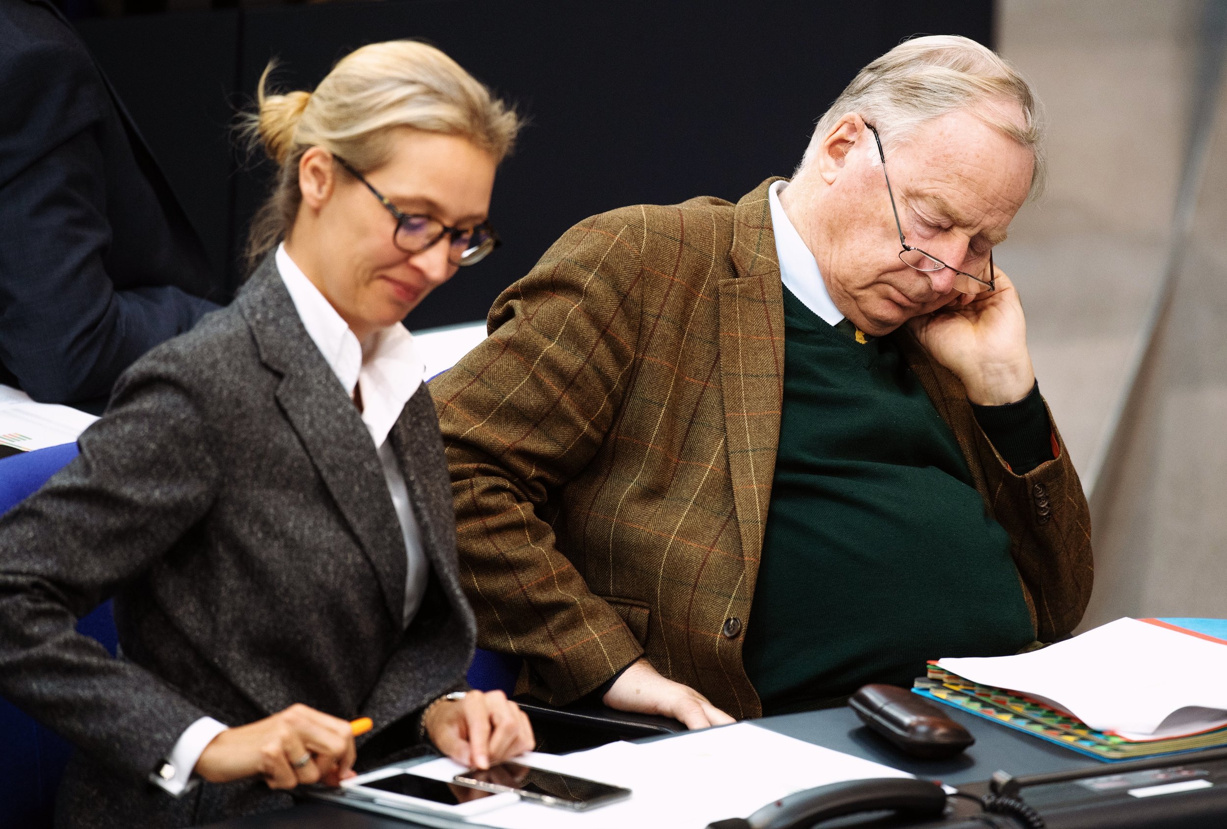  Alice Weidel und Alexander Gauland sitzen im Bundestag. 