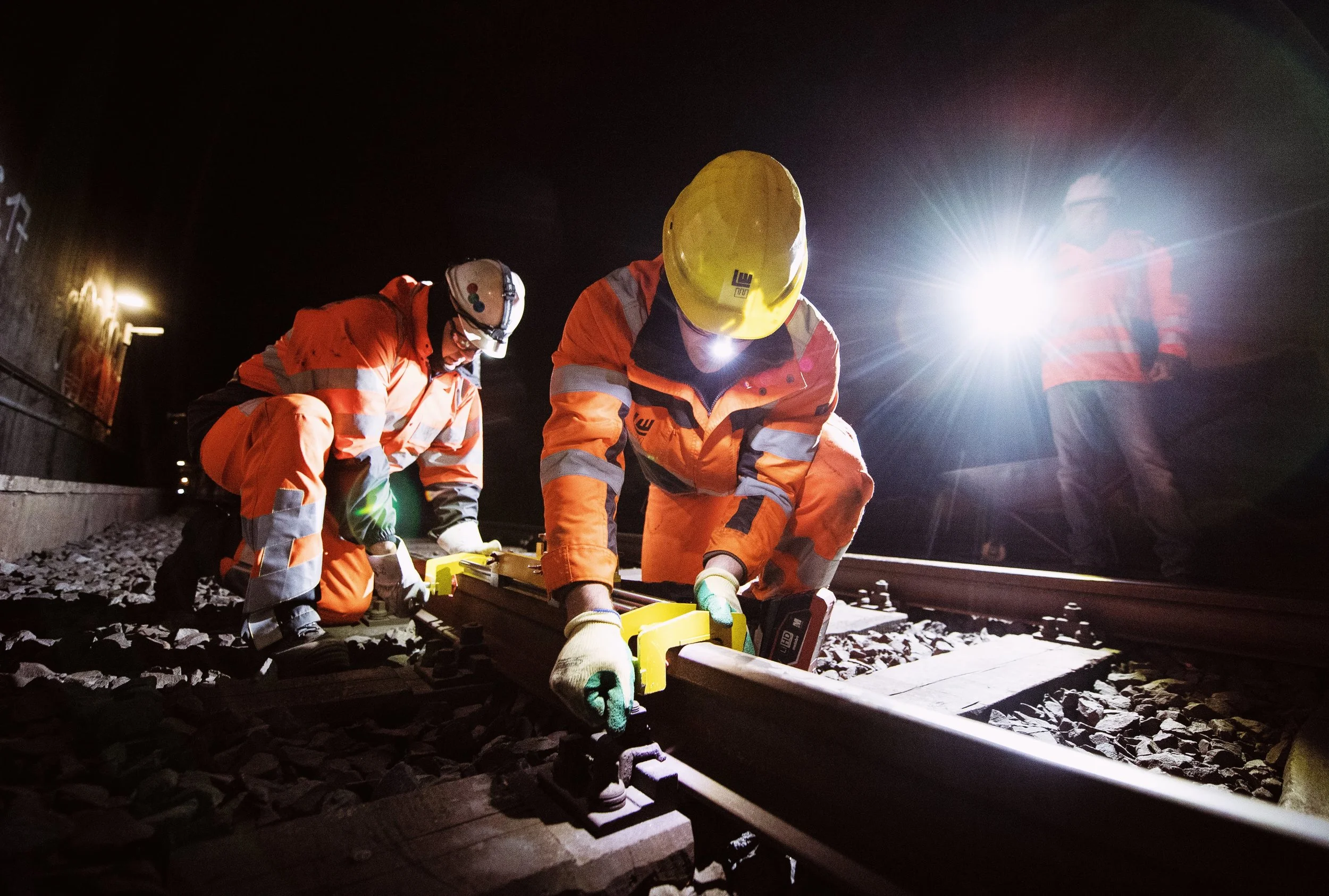 Arbeiten im S-Bahntunnel in Frankfurt