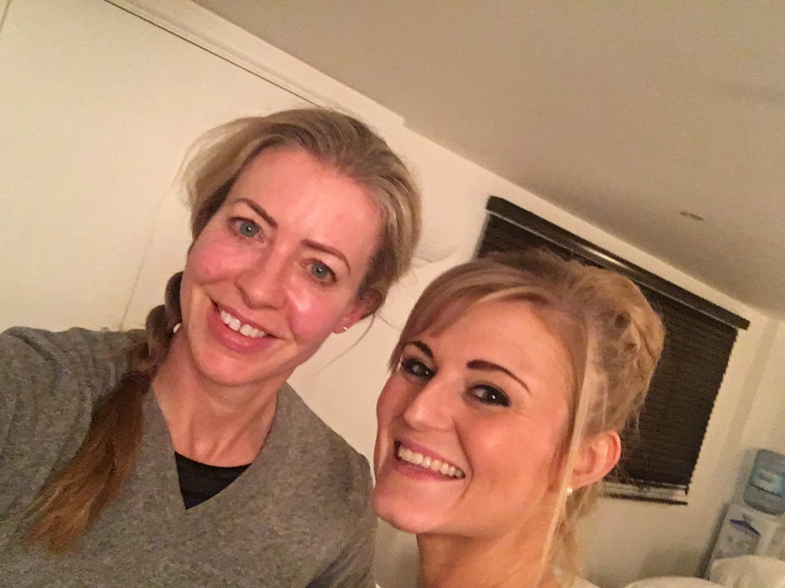 Here's me looking rather shiny after my treatment, and the fabulous Laura Ford of Decleor 