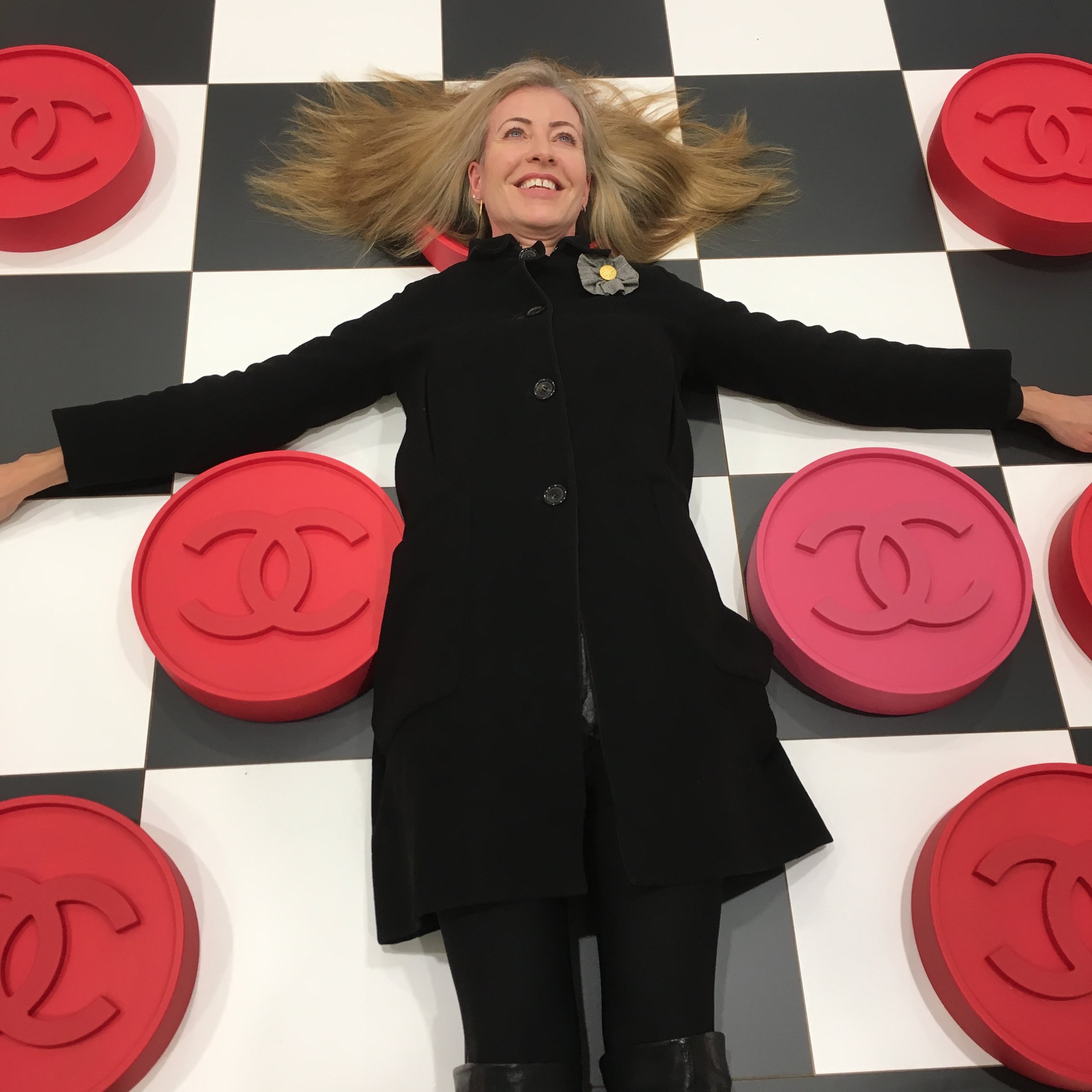 Couldn't resist playing around with the giant Chanel checkerboard at the launch