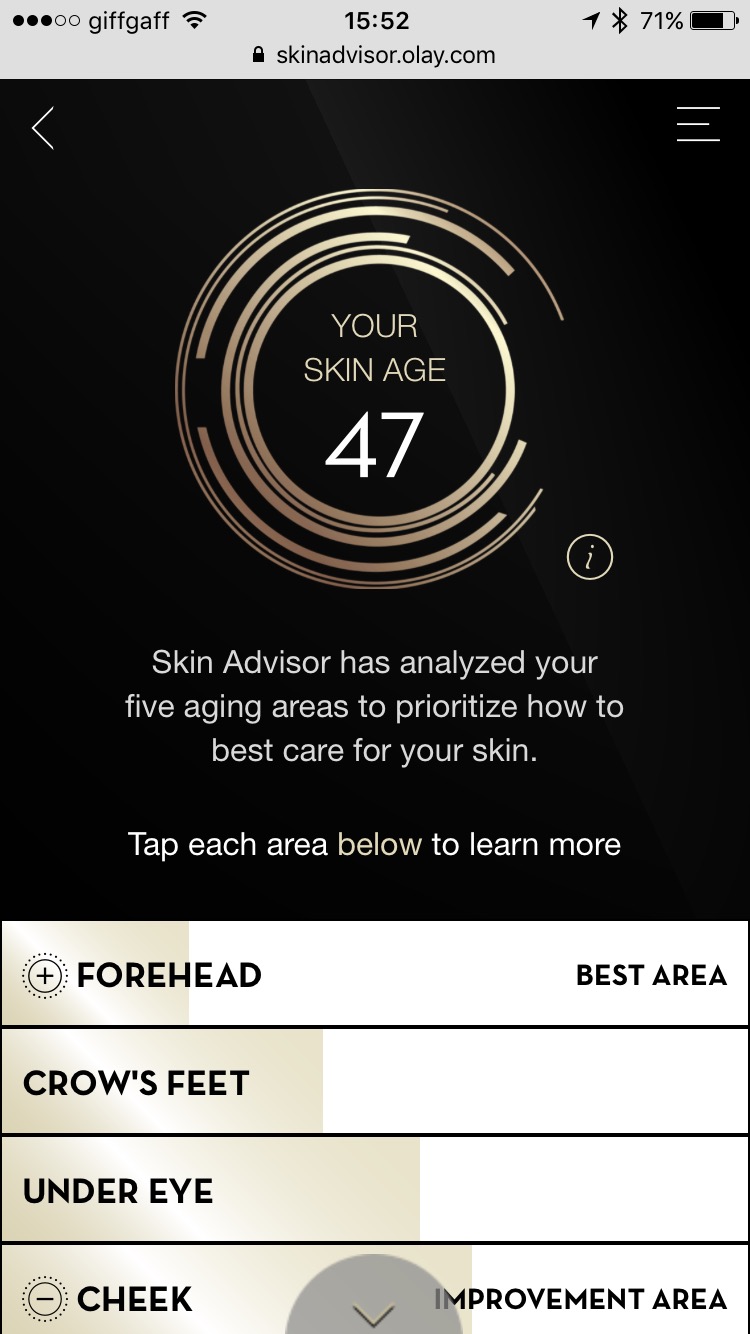No escape: my latest results from the Olay Skin Advisor