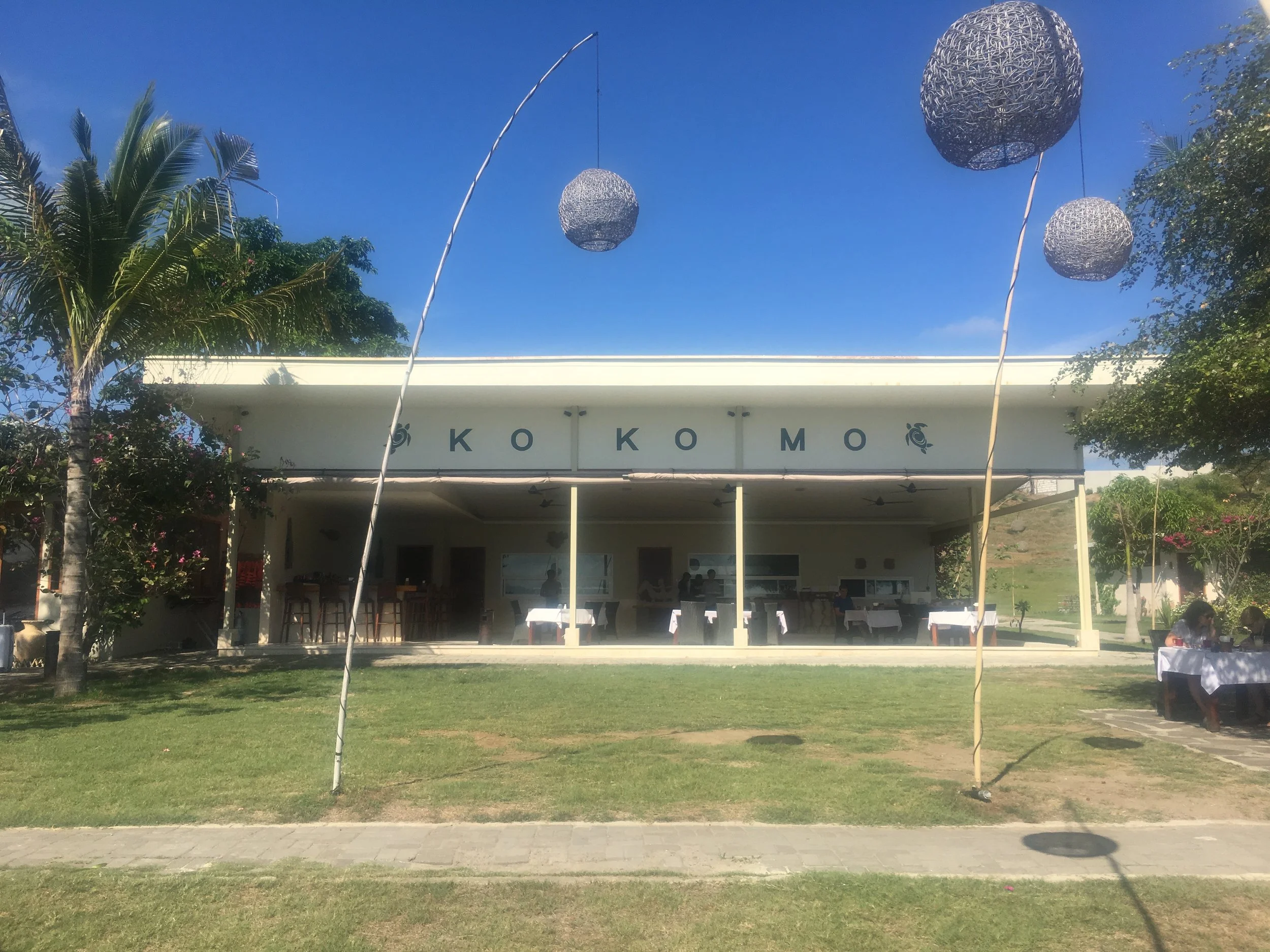 Kokomo's sand-floored dining room. That path in the foreground is the main road around the island