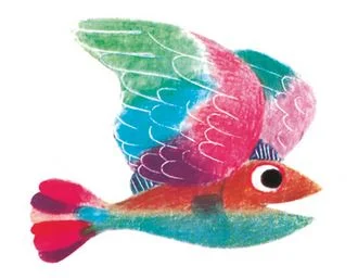 "Ein Vogel!", denkt der kleine Fisch glücklich.