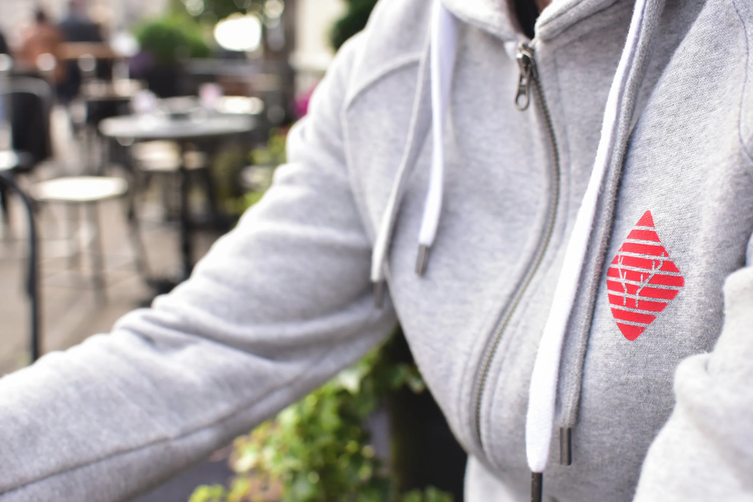 grey logo hoodie
