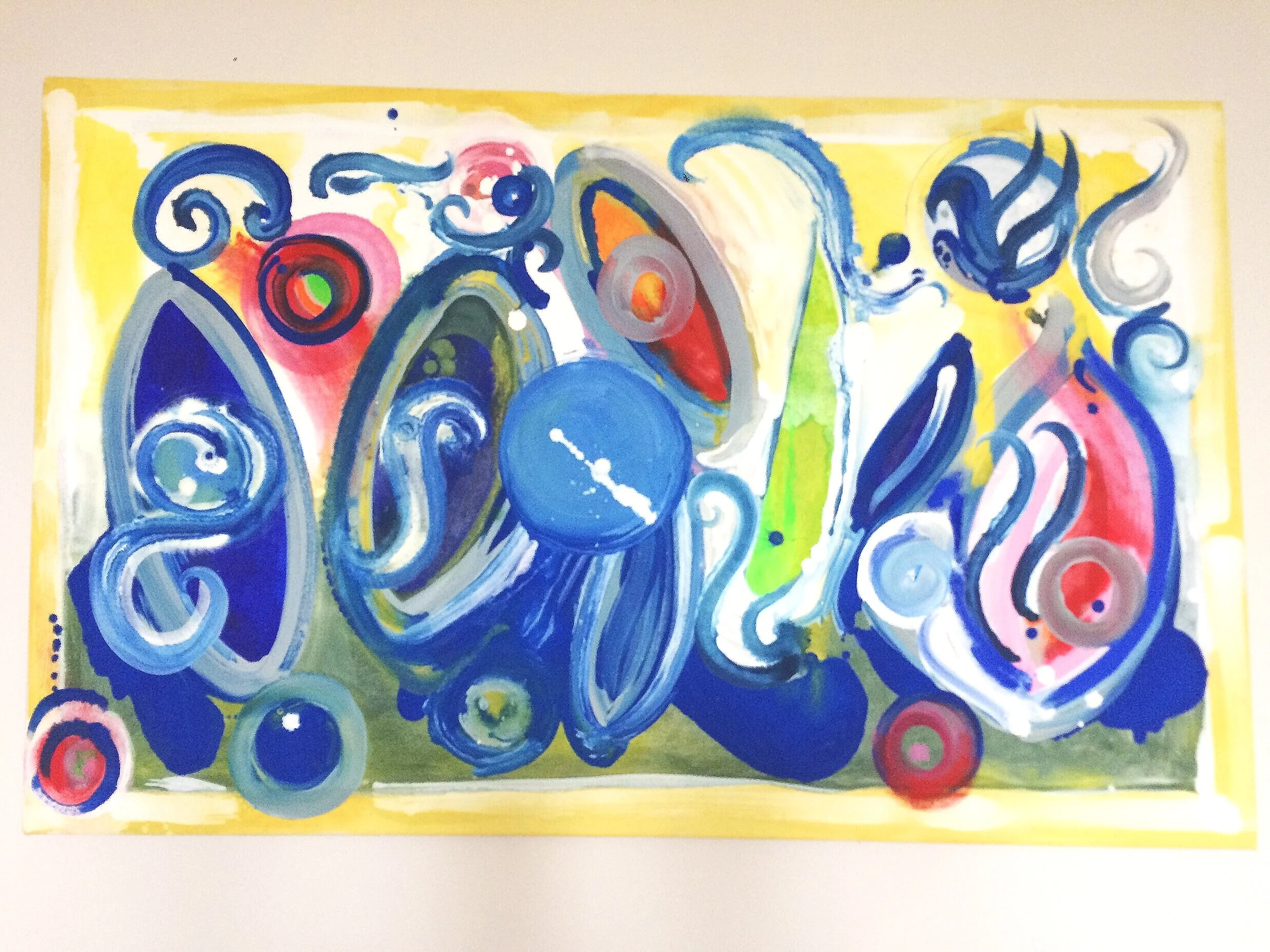 Strontium 90 Oil on Canvas 126 x 76 cmThe title Strontium 90 refers to the element Sr-90 which “generates heat as it decays, it is used as a power source for space vehicles, it may also be used controlled manner, to treat bone tumors” (wiki). Workin…