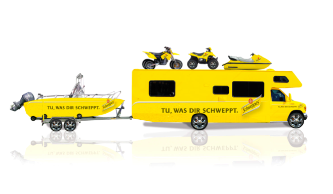 Tu, was die schweppt-Gewinnspiel: Das Schweppes-Mobil, mit dem du wirklich alles tun kannst.