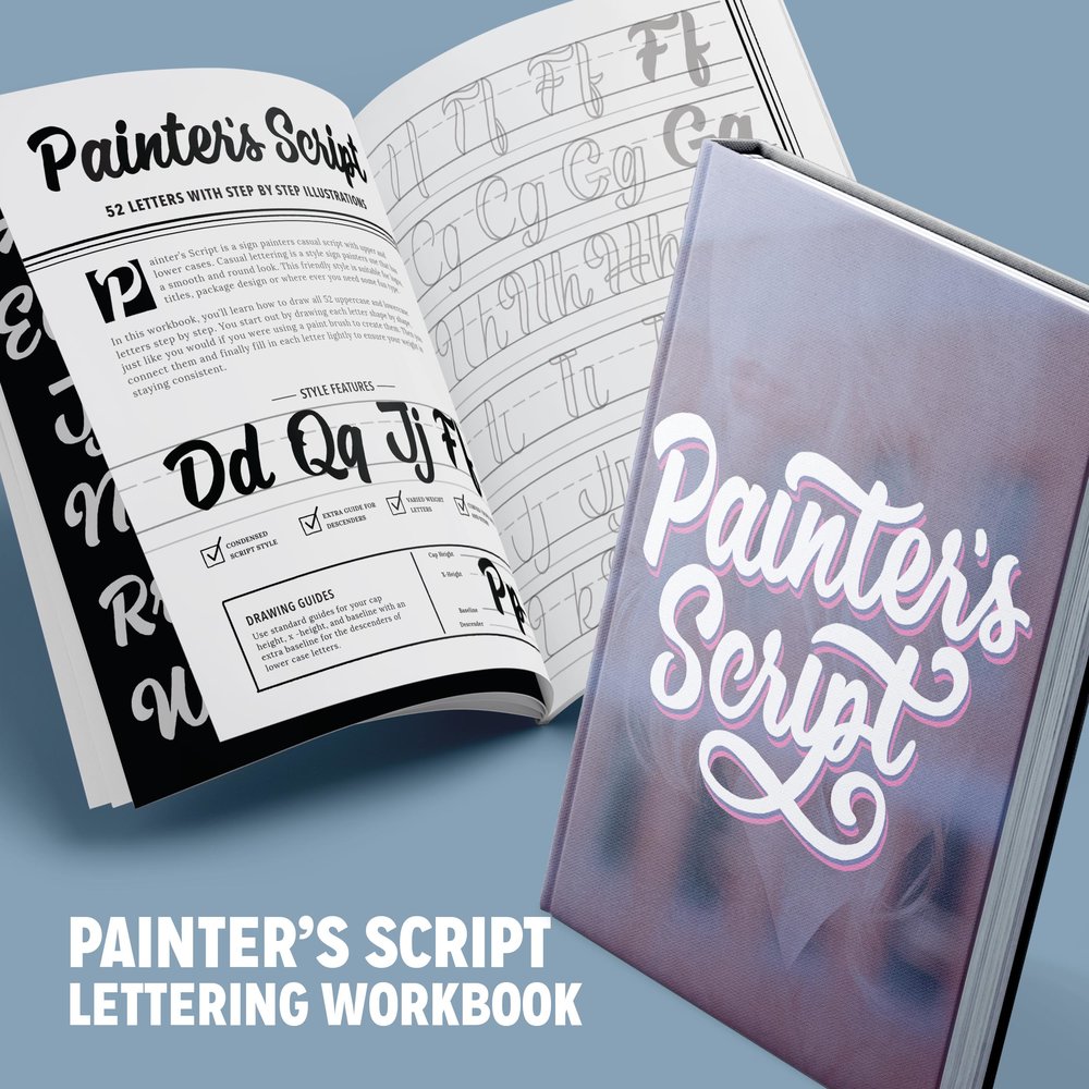 PAINTER'S SCRIPT LETTERING WORKBOOK (PDF) by LetterShoppe — STEFAN KUNZ