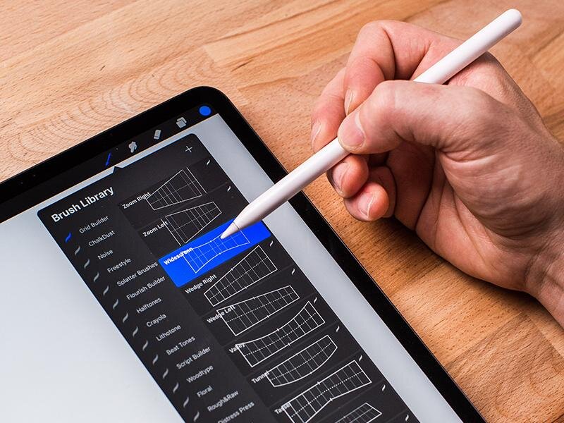 1. Select 1 of the 35 brushes from the Grid Builder folder. Tap on the canvas to place it. If too large for your canvas, adjust the top brush size slider.