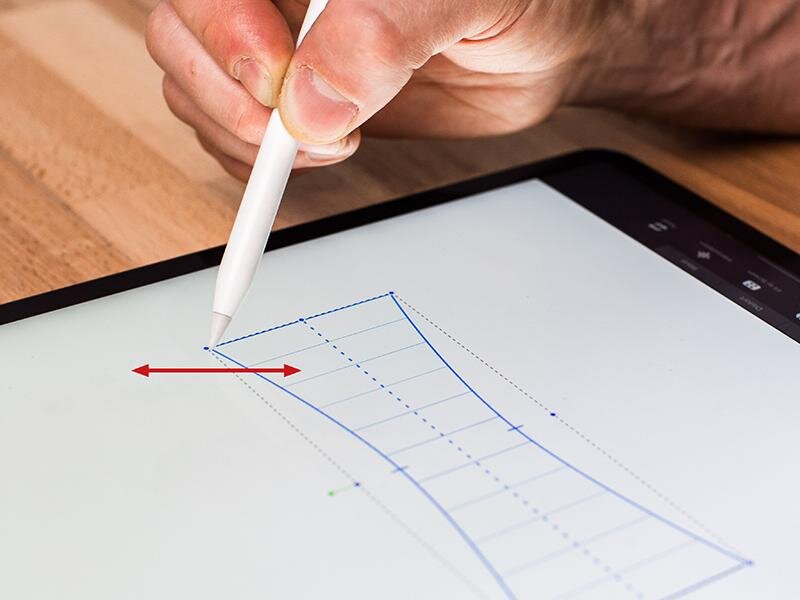2. Tap on the canvas to place a Grid. To move or adjust the size, click on the Transform tool and drag out any of the corner points.