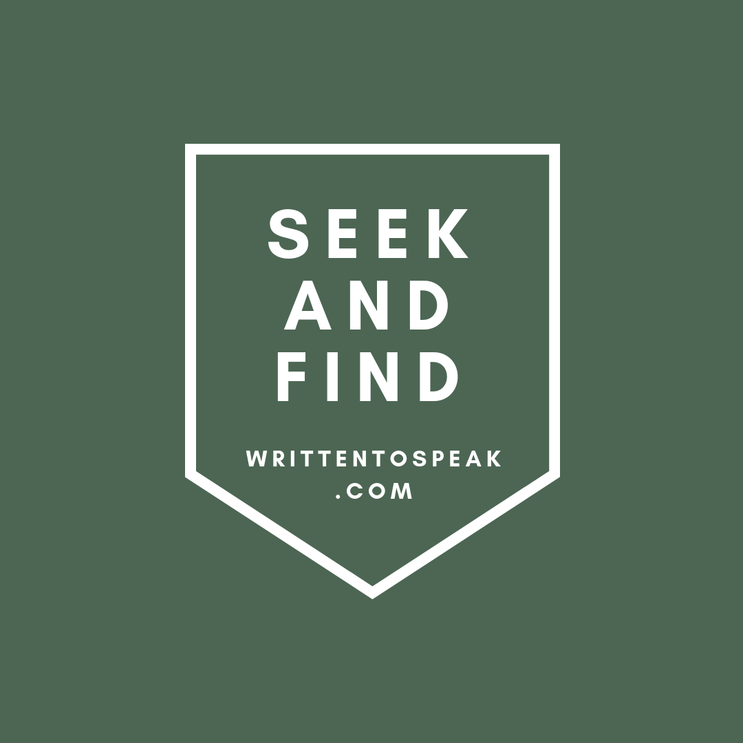 i'll seek and i'll find